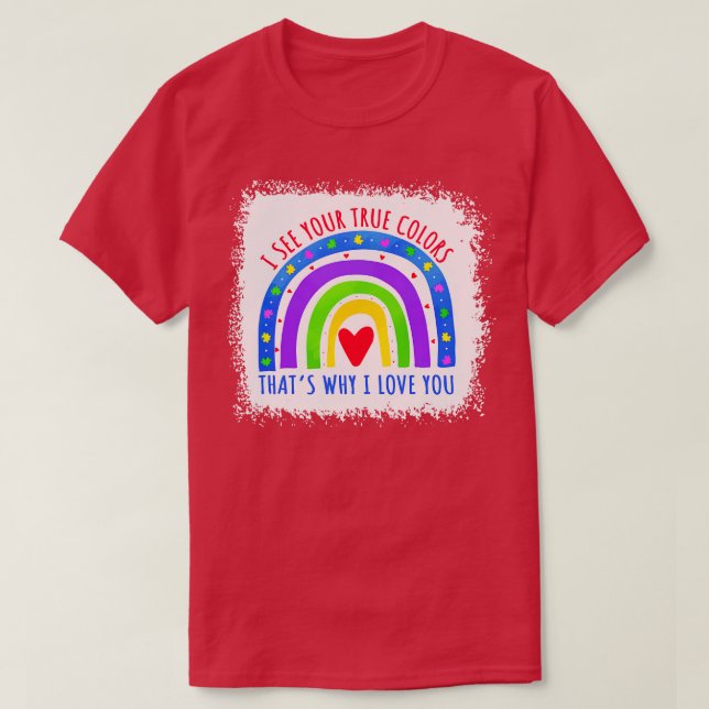 Autismus Bewusstsein Rainbow Puzzle I See Your T T-Shirt (Design vorne)