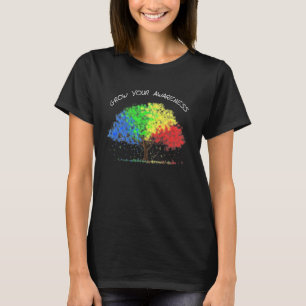 Autismus Bewusstsein Regenbogenbaum wächst Ihr Bew T-Shirt