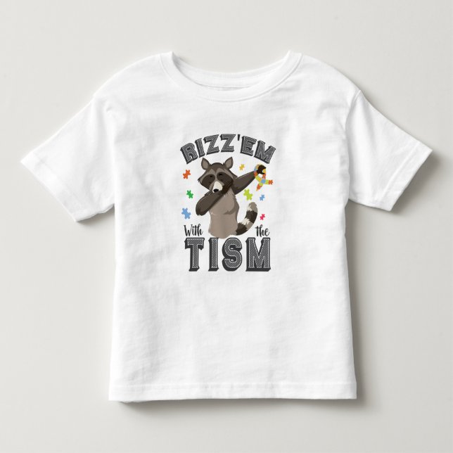 Autismus Bewusstsein Rizz'em mit dem Tism Opposum Kleinkind T-shirt (Vorderseite)