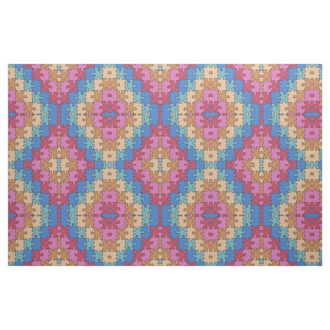 Autismus Bewusstsein - Rose Blau - Puzzleteile Stoff (Fat Quarter (45,7 x 55,9 cm))