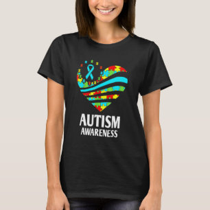 Autismus Bewusstsein S Frauen Herzunterstützung Au T-Shirt