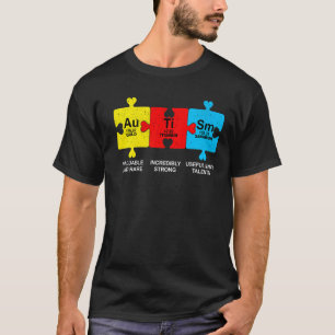 Autismus-Bewusstsein Sarkasmus Periodensystem Auti T-Shirt