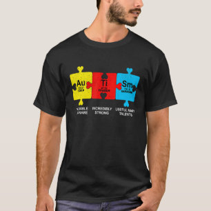 Autismus-Bewusstsein Sarkasmus Periodensystem Auti T-Shirt
