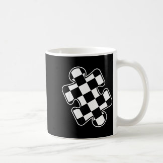 Autismus-Bewusstsein Schachbrett-Puzzleteil-Rennwa Kaffeetasse