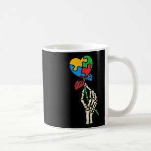 Autismus Bewusstsein Schädelhand Rose Autismus Puz Kaffeetasse