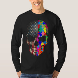 Autismus Bewusstsein Schädelpuzzle Stücke Schädel T-Shirt