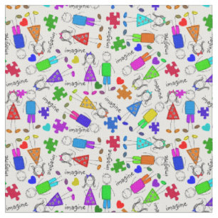Autismus-Bewusstsein scherzt Puzzlespiel-Stücke Stoff