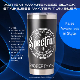 Autismus Bewusstsein Schwarzer Stainless Water Tum Thermobecher