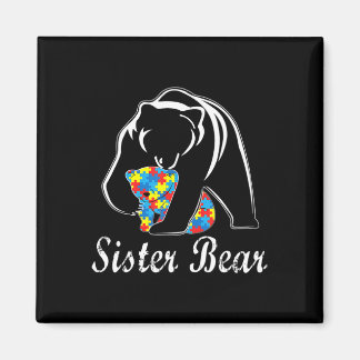 Autismus Bewusstsein Schwester Bären Unterstützung Magnet