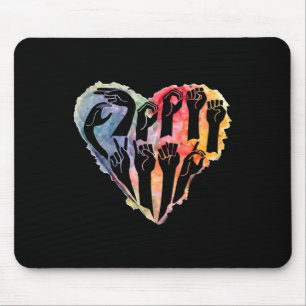 Autismus-Bewusstsein Sei nett Asl Herz Anti-Mobbin Mousepad