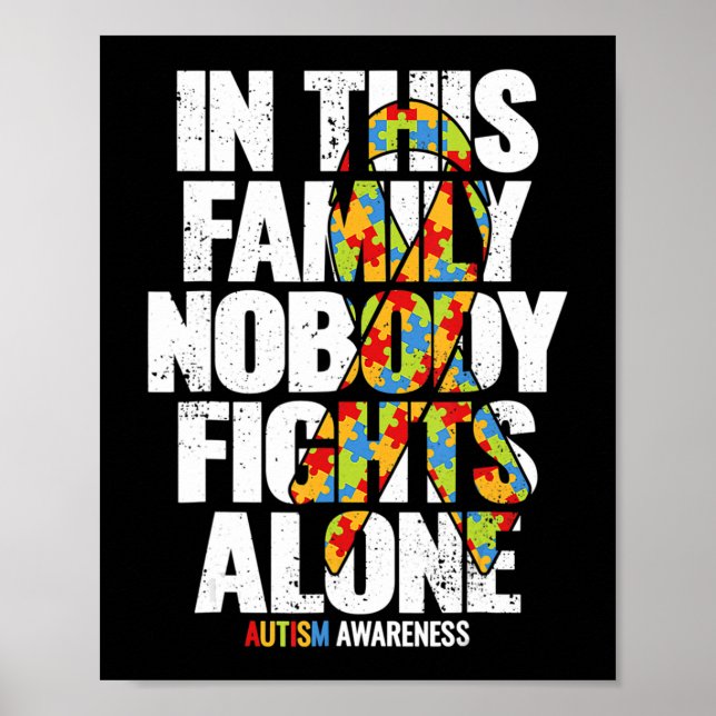Autismus Bewusstsein Shirt Familienunterstützung M Poster (Vorne)