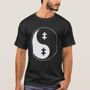 Autismus-Bewusstsein-Shirt Yin Yang Puzzle Yoga Me T-Shirt