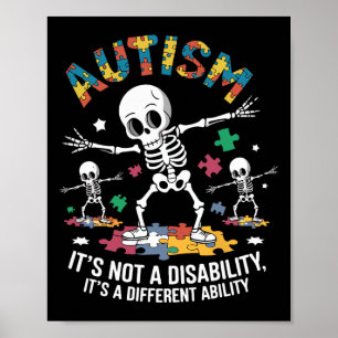 Autismus Bewusstsein - Skelett Abbrächtigen Autist Poster