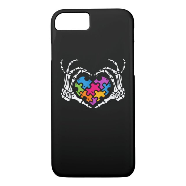 Autismus Bewusstsein Skeletton Hand Herz Puzzle Pi Case-Mate iPhone Hülle (Rückseite)