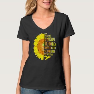 Autismus Bewusstsein Sonnenblume immer einzigartig T-Shirt