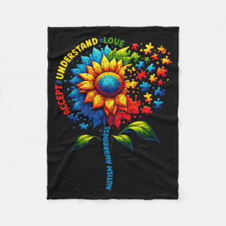 Autismus-Bewusstsein Sonnenblume Männer Frauen Kin Fleecedecke