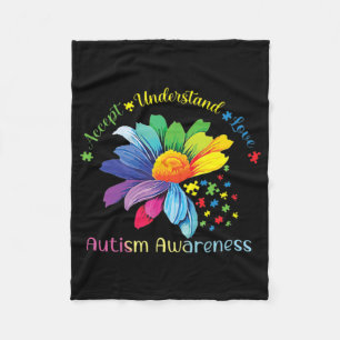 Autismus Bewusstsein Sonnenblumen Akzeptanz verste Fleecedecke