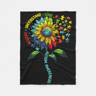 Autismus Bewusstsein Sonnenblumen Akzeptanz verste Fleecedecke