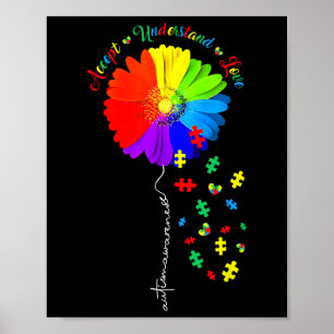 Autismus Bewusstsein Sonnenblumen Akzeptanz verste Poster