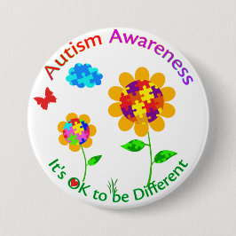 Autismus Bewusstsein Sonnenblumen Button