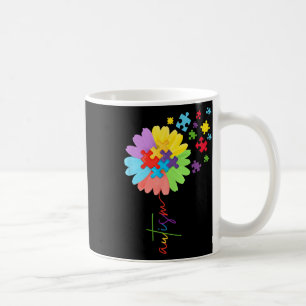 Autismus Bewusstsein Sonnenblumen Puzzle Stückchen Kaffeetasse