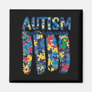 Autismus Bewusstsein Spectrum Pinselstrich Puzzle Magnet