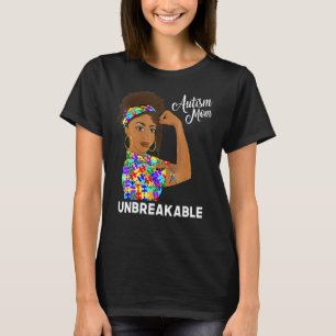 Autismus-Bewusstsein Starke Mutter Afro-Mutter Sch T-Shirt