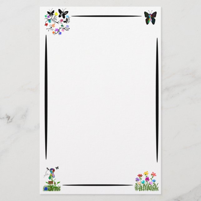 Autismus-Bewusstsein stationär Briefpapier (Vorderseite)