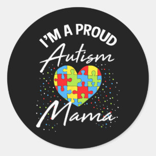 Autismus Bewusstsein stolz Mama Puzzle Herz Cool P Runder Aufkleber