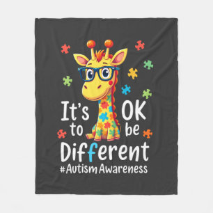 Autismus-Bewusstsein Süße Giraffe Tier Es ist okay Fleecedecke