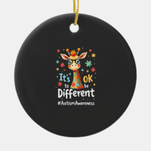 Autismus-Bewusstsein Süße Giraffe Tier Es ist okay Keramik Ornament