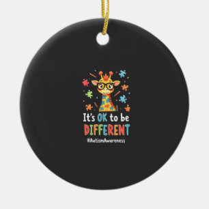 Autismus-Bewusstsein Süße Giraffe Tier Es ist okay Keramik Ornament