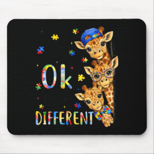 Autismus-Bewusstsein Süße Giraffe Tier zu sein Mousepad