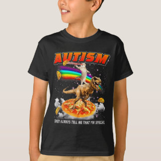 Autismus-Bewusstsein T-Rex Katze Meme Neurodiversi T-Shirt