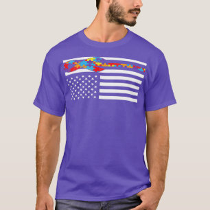 Autismus Bewusstsein Tag Gift Flag Puzzle Stück Fa T-Shirt