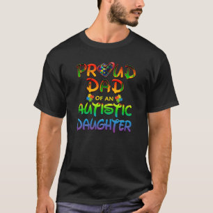 Autismus Bewusstsein tragen stolz Vater von Tochte T-Shirt
