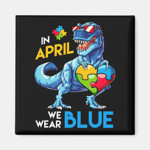 Autismus Bewusstsein Trex Dino Dinosaur Dinosaurus Magnet