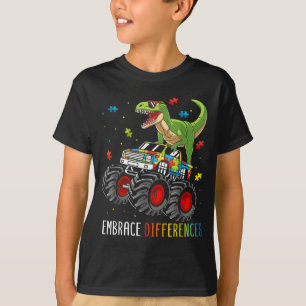 Autismus-Bewusstsein Umarme Unterschiede Dinosauri T-Shirt