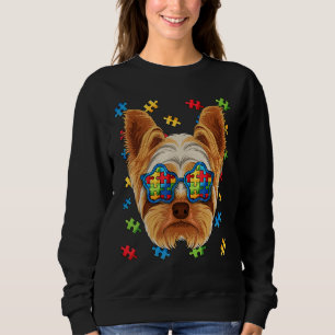 Autismus Bewusstsein Yorkshire Terrier Puzzle Auti Sweatshirt