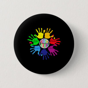 Autismus Bewusstsein Zeichensprache Hand Puzzle Un Button