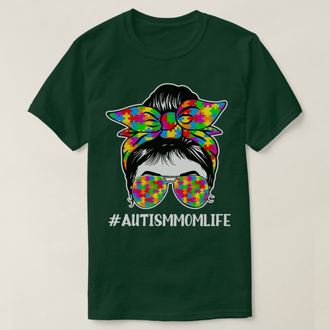 Autismus Bewusstsein Zitat Autismus Mama Leben Mes T-Shirt (Design vorne)