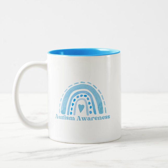 Autismus Bewusstsein Zwei-Tonen-Tasse, 11 oz Zweifarbige Tasse (Links)