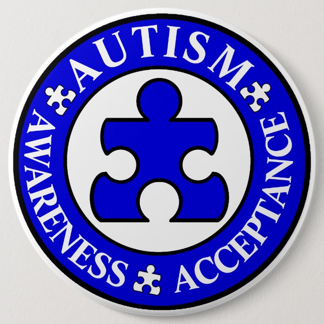 Autismus-Bewusstseins-Annahme-Button Button (Vorderseite)