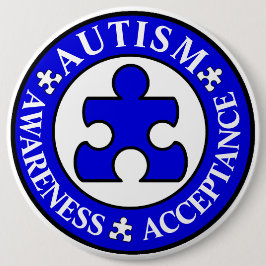 Autismus-Bewusstseins-Annahme-Button Button