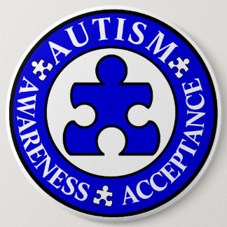 Autismus-Bewusstseins-Annahme-Button Button