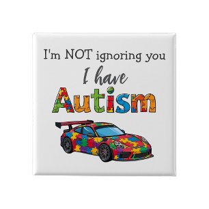 Autismus-Bewusstseins-Anstecker I'm not ignoring Button