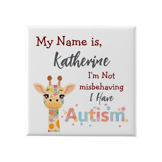 Autismus-Bewusstseins-Button, ich benehme mich nic Button (I'm not misbehaving I have Autism pin badge
)