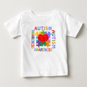 Autismus-Bewusstseins-Herz Baby T-shirt