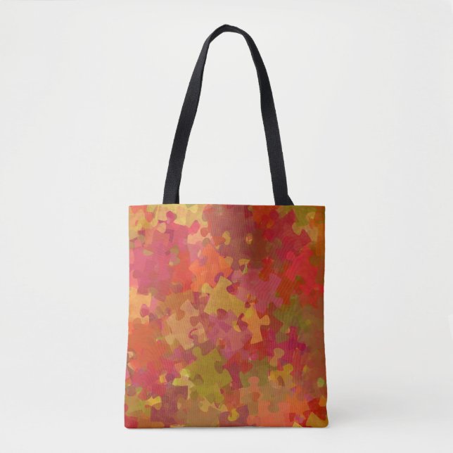Autismus-Bewusstseins-Puzzlespiel-Collagen-Kunst Tasche (Vorderseite)