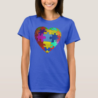 Autismus-Bewusstseins-Puzzlespiel-Herz-T - Shirt